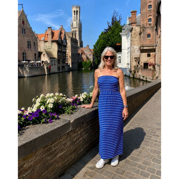 Vineyard Vines Dresses & Skirts - ⚓ Vineyard Vines Strapless Maxi Dress – XS Blue & White Stripe